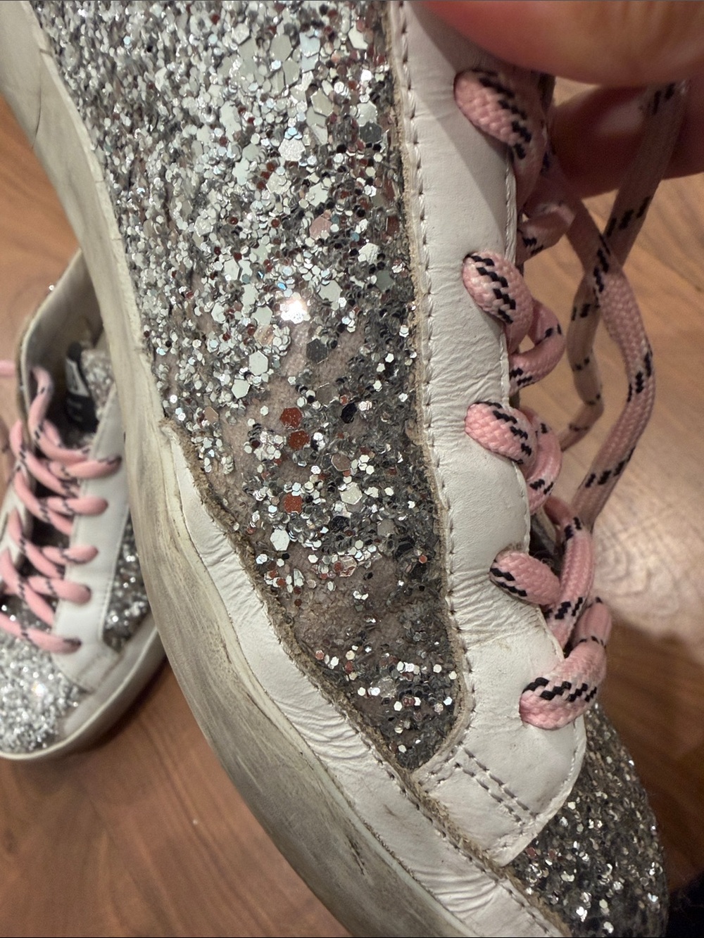 Golden Goose Silver Glitter Superstar Sneakers - Picture 8 of 10